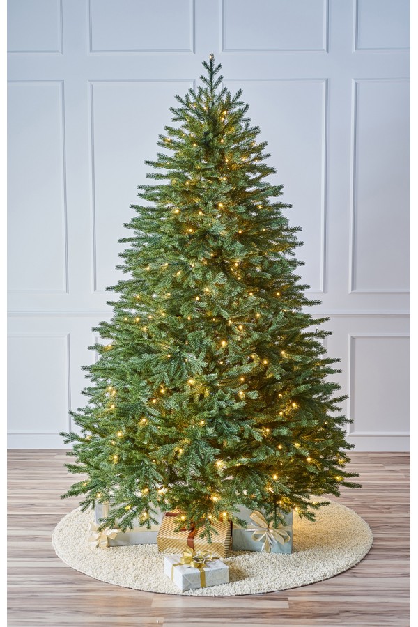 Ель Версальская со встроенной гирляндой 100% литая хвоя Max Christmas 180 см.