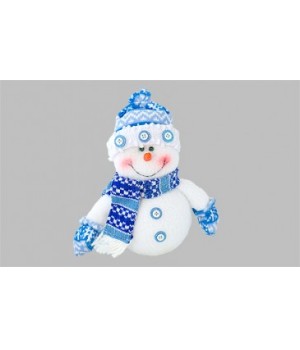 Мягкая игрушка Снеговик с шарфом, световой