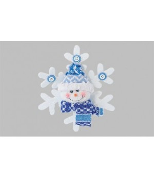 Мягкая игрушка Снеговик подвесной, снежинка