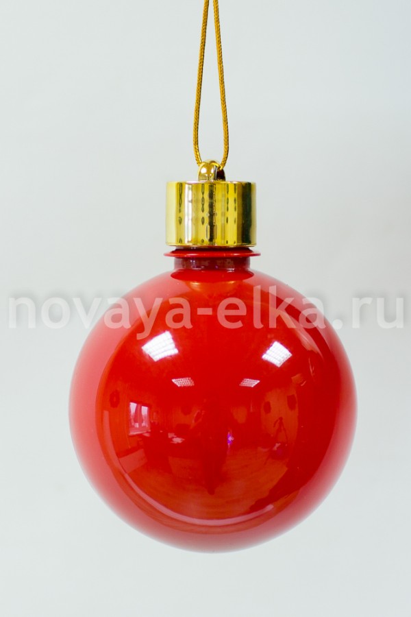 Новогодний шар красный матовый пластик, диаметр 15 см ПЭТ
