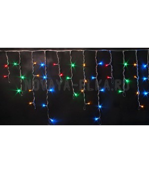Светодиодная бахрома RGB Хамелеон Rich LED 5*0,7 м, 220 В, автосмена, прозрачный провод, IP54